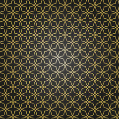 Seamless vector black and golden ornament in arabian style. Geometric abstract background. Pattern for wallpapers and backgrounds