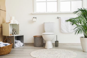 Interior of clean modern bathroom