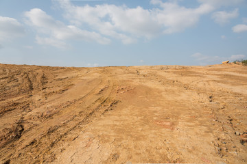 Large sand slope slope space and sky