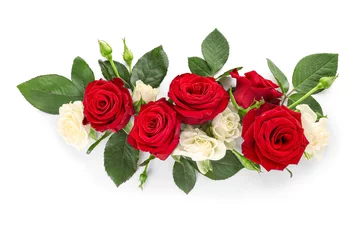 Foto op Plexiglas Beautiful rose flowers on white background © Pixel-Shot