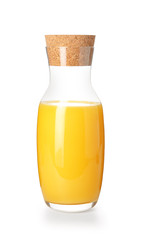 Bottle of fresh juice isolated on white