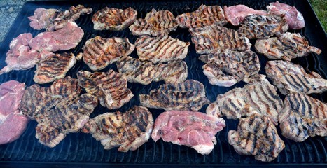 many chops on the grill