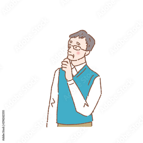 悩む シニア 男性 人物 イラスト Wall Mural Wallpaper Murals マツ 悩む シニア 男性 人物 イラスト Wall Mural Wallpaper Murals マツ