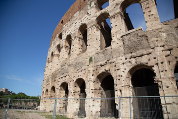 Fototapeta premium Outside Colosseum view , the world known landmark and the symbol of Rome, Italy.