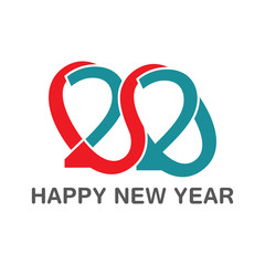 Happy New Year 2020 Text Design Patter, Vector illustration.