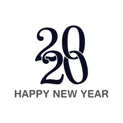 Fototapeta premium Happy New Year 2020 Text Design Patter, Vector illustration.