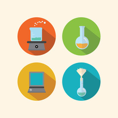 Science chemistry laboratory icon concept.