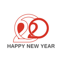 Happy New Year 2020 Text Design Patter, Vector illustration.