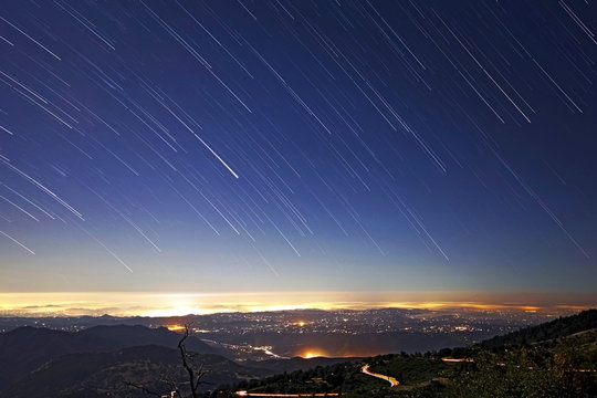 Comet-Like Star Trails Looking Southwest From Palomar Mountain