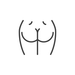 Female buttocks line icon. linear style sign for mobile concept and web design. Woman body part outline vector icon. Symbol, logo illustration. Vector graphics