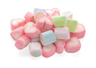 marshmallows colorful an isolated on white background