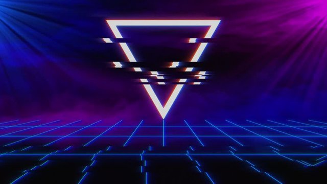 Retro Triangle Glitch futuristic 80's neon - Synthwave / Vaporwave / Retrowave 