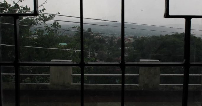 timelapse of rain and clouds from indoors