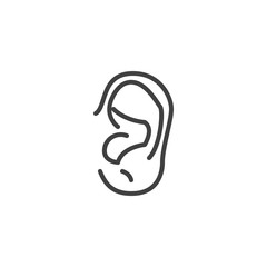 Human ear line icon. linear style sign for mobile concept and web design. human body part outline vector icon. Symbol, logo illustration. Vector graphics