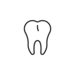 Human tooth line icon. linear style sign for mobile concept and web design. Dental tooth outline vector icon. Symbol, logo illustration. Vector graphics