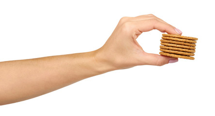 Round cookies with whole wheat. Healthy snack.