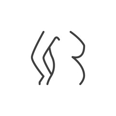 Pregnant woman line icon. linear style sign for mobile concept and web design. pregnancy outline vector icon. Symbol, logo illustration. Vector graphics