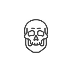 Human Skull line icon. linear style sign for mobile concept and web design. Skull Skeleton outline vector icon. Symbol, logo illustration. Vector graphics