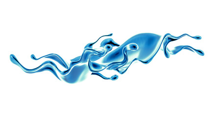 Splash fluid. 3d illustration, 3d rendering.