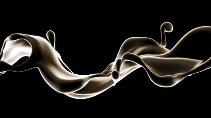 Splash fluid. 3d illustration, 3d rendering.