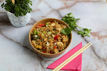 Thai dish on a restaurant table