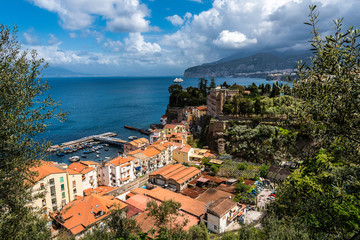 Naklejka na ściany i meble The beautiful Italian town of Sorrento situated in the bay of Naples