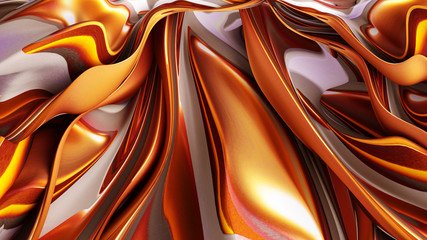 Fototapeta premium Bright background with a volumetric pattern and print. 3d illustration, 3d rendering.