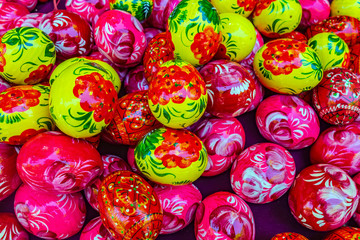 Fototapeta na wymiar Colorful painted Easter eggs