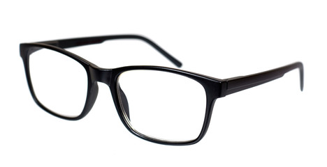 Fototapeta premium Black eyeglasses, eye optic correction tool. Isolated