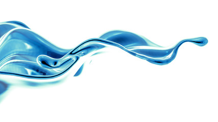 Splash fluid. 3d illustration, 3d rendering.