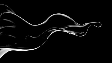 Splash fluid. 3d illustration, 3d rendering.