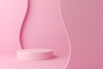 Fototapeta Abstract mock up scene pastel color. geometry shape podium background for product. 3d rendering obraz