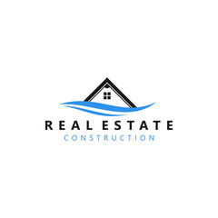 Real estate building logo - modern house and simple design
