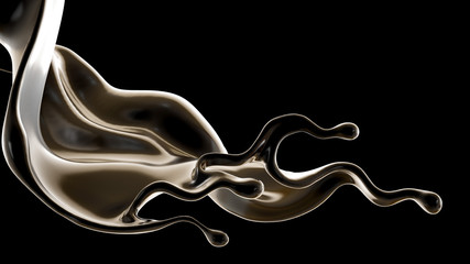 Splash fluid. 3d illustration, 3d rendering.