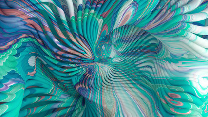 Bright background with a volumetric pattern and print. 3d illustration, 3d rendering.