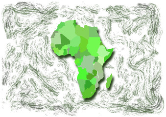 Green Africa map plant wallpaper 
