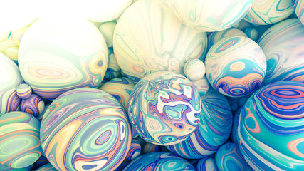 Obraz premium Bright background with a volumetric pattern and print. 3d illustration, 3d rendering.