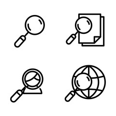 Set of search related icon with simple line design