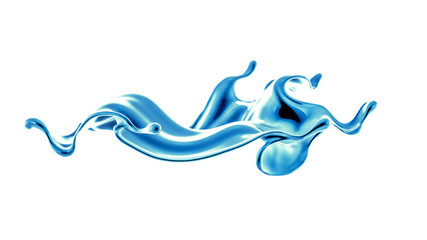 Splash fluid. 3d illustration, 3d rendering.