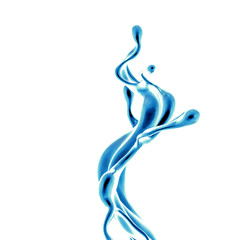 Splash fluid. 3d illustration, 3d rendering.