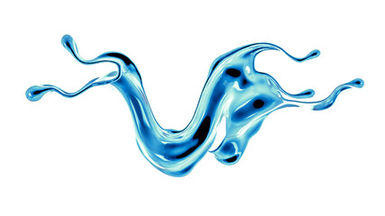 Splash fluid. 3d illustration, 3d rendering.