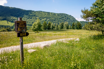 Bike trail around Vason area at Trento province, Italy