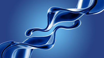 Splash fluid. 3d illustration, 3d rendering.