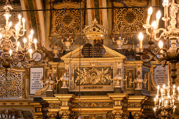 Indoor view of the synagogue of Casale Monferrato, Piedmont