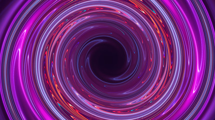 Abstract neon background with light circles, geometric shapes made of neon. Abstract light, scene, purple, pink, blue neon, portal. Futuristic neon background, neon circle.