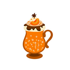  Pumpkin spice latte. Vector hand drawn poster. Hand lettering autumn illustration.