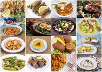 Traditional delicious Turkish foods collage
