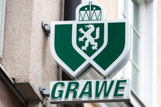 salzburg, salzburger land/austria - 09 10 19: grawe sign in salzburg austria