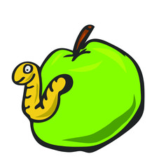 Manzana con gusano