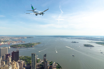 Aerial view of Manhattan's bay, NYC